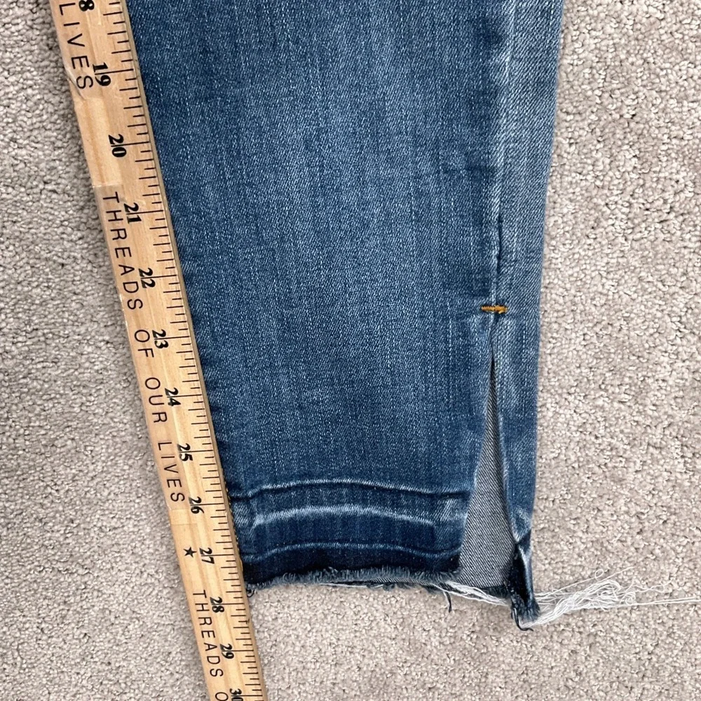 Judy Blue Skinny Jeans Women 9/29 Blue Frayed Hem Ankle‎ Slit Stretch JB82422MD